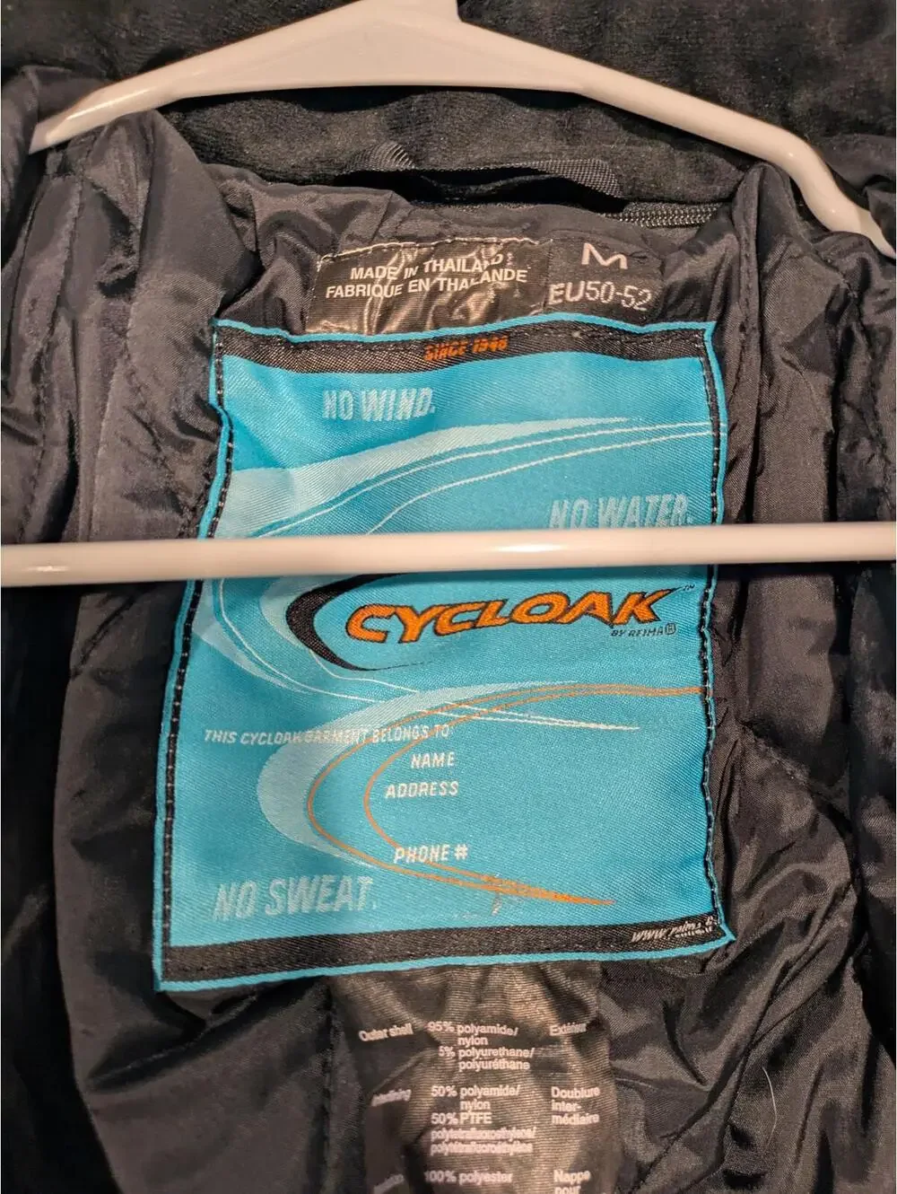 Cycloak Gore Tex Cordura Waterproof Motorcycle Riding Jacket Mens Medium Biker